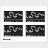 toetreden tot of die snake rechthoekige sticker (Vel)