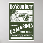 Toetreding tot de Amerikaanse mariniers — WW2 Poster (Voorkant)