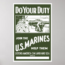 Toetreding tot de Amerikaanse mariniers — WW2 Poster