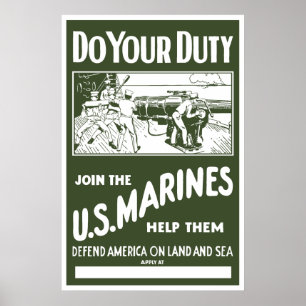Toetreding tot de Amerikaanse mariniers — WW2 Poster
