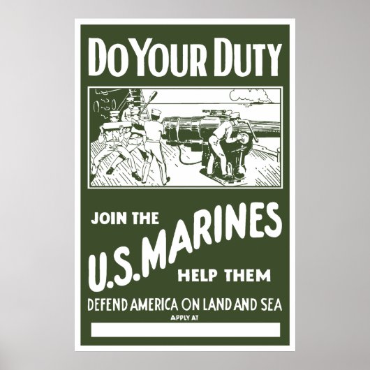 Toetreding tot de Amerikaanse mariniers — WW2 Poster (Voorkant)