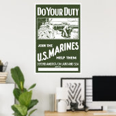 Toetreding tot de Amerikaanse mariniers — WW2 Poster (Thuiskantoor)