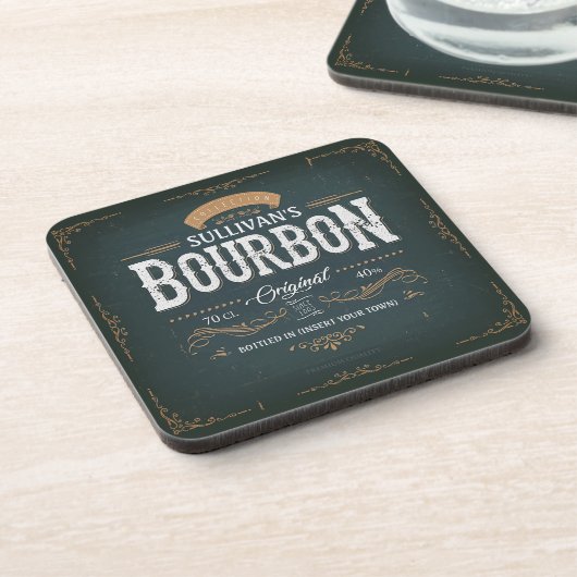  toets ADD NAAM American Bourbon Whiskey Bar Bier Onderzetter (Linkerzijde)