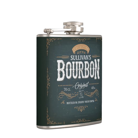  toets ADD NAAM American Bourbon Whiskey Bar Heupfles (Rechts)