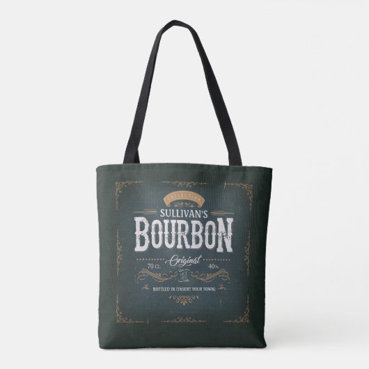  toets ADD NAAM American Bourbon Whiskey Bar Tote Bag (Achterkant)