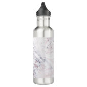 Toets van Rose Witte & Grijze Marmer Spiraal Chic  Waterfles (Rechts)