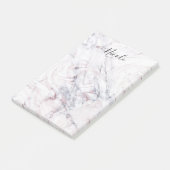 Toets van Rose Witte & Grijze Marmer Trendy Chic Post-it® Notes (Schuin)