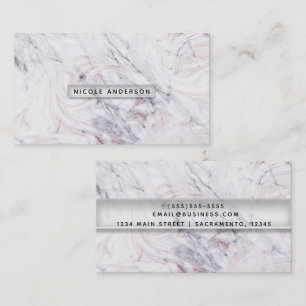 Toets van Rose Witte & Grijze Marmer Trendy Chic Visitekaartje
