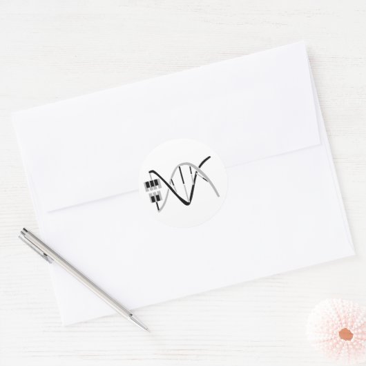 Toetsen aan het DNA van het Muziek-genieDNA Ronde Sticker (Envelop)