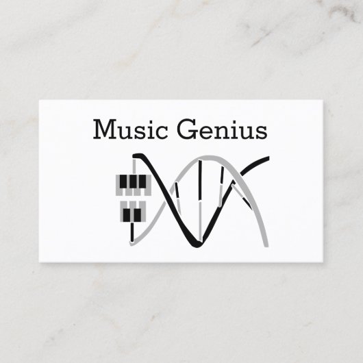 Toetsen aan het DNA van het Muziek-genieDNA Visitekaartje (Voorkant)