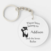 Toetsen Aangepaste naam loslaat ballet Sleutelhanger (Voorkant)