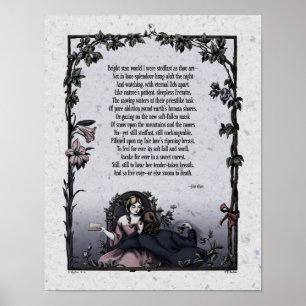 Toetsen "Bright Star" Victoriaans poëzie art 11x1 Poster