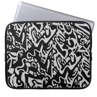 "Toetsen", digitaal, abstract, zwart-wit Laptop Sleeve