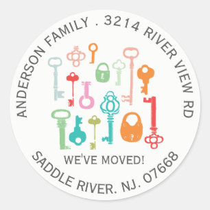 toetsen Nieuw huisadreslabel Sticker