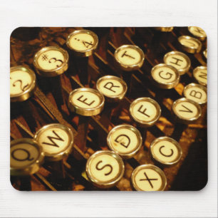 Toetsen op een tekstschrijver muismat