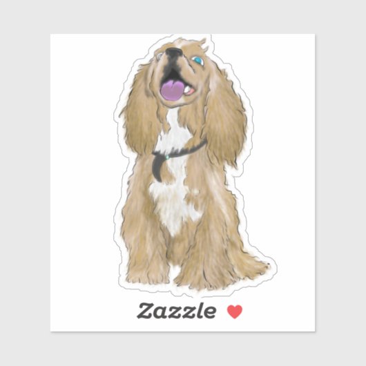 Toetsen voor de Miniature Cocker Spaniel Sticker (Vel)