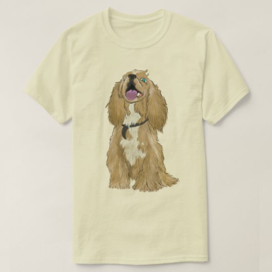 Toetsen voor de Miniature Cocker Spaniel T-shirt (Design voorkant)