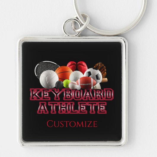 Toetsenbord Athlete Humor Premium Sleutelhanger (Voorkant)
