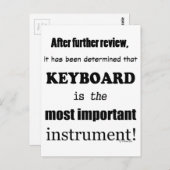 Toetsenbord belangrijkste instrument briefkaart (Voorkant / Achterkant)
