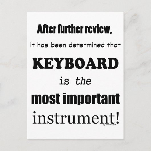 Toetsenbord belangrijkste instrument briefkaart (Voorkant)