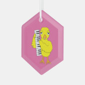 Toetsenbord Chick Tekst Glas Ornament (Voorkant links)
