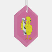 Toetsenbord Chick Tekst Glas Ornament (Voorkant Rechts)