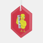 Toetsenbord Chick Tekst Glas Ornament (Voorkant links)