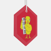 Toetsenbord Chick Tekst Glas Ornament (Voorkant Rechts)