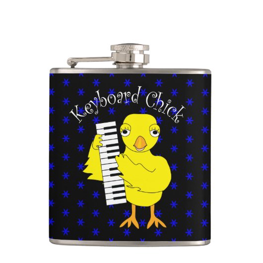 Toetsenbord Chick Tekst Heupfles (Voorkant)