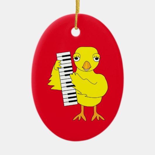 Toetsenbord Chick Tekst Keramisch Ornament (Voorkant)