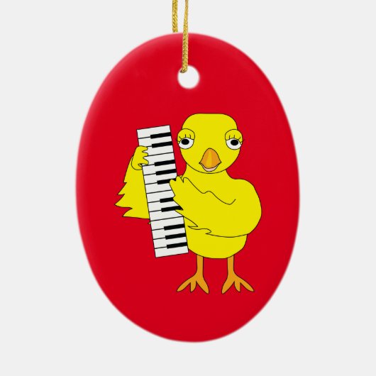 Toetsenbord Chick Tekst Keramisch Ornament (Achterkant)