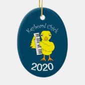 Toetsenbord Chick Tekst Keramisch Ornament (Achterkant)