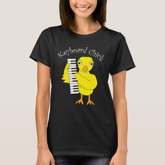 Toetsenbord Chick Tekst T-shirt (Voorkant)