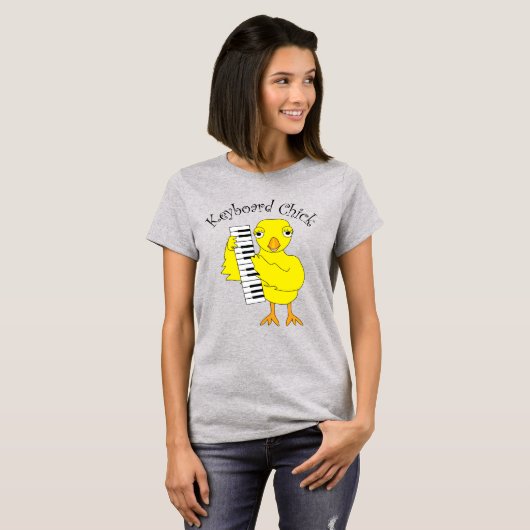 Toetsenbord Chick Tekst T-shirt (Voorkant volledig)