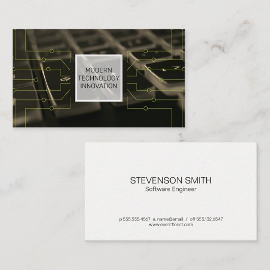 Toetsenbord | codeur | programmeur | softwareontwi visitekaartje (Voorkant / Achterkant)