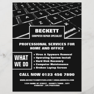 Toetsenbord, computerreparatiespecialist Advertere Flyer