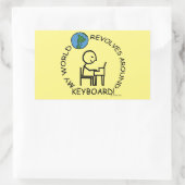 Toetsenbord - De wereld draait rond rechthoekige m Rechthoekige Sticker (Tas)