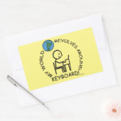 Toetsenbord - De wereld draait rond rechthoekige m Rechthoekige Sticker (Envelop)