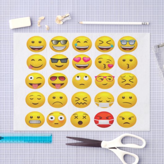 Toetsenbord Emojis Tissuepapier (Craft)