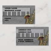 Toetsenbord en saxofon - Muziek Visitekaartje (Voorkant / Achterkant)