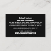 Toetsenbord, informatietechnologie, computer visitekaartje (Achterkant)