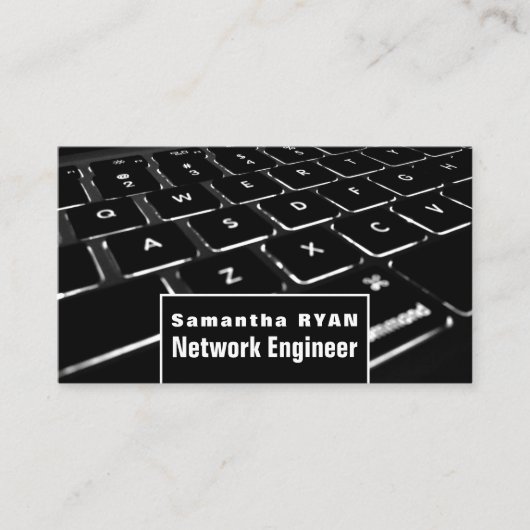 Toetsenbord, informatietechnologie, computer visitekaartje (Voorkant)