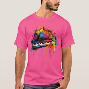 Toetsenbord Instrument Op Kleurrijk Geschilderd To T-shirt