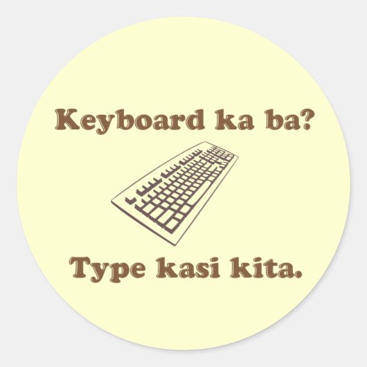 Toetsenbord Ka Ba? Type Kita. Ronde Sticker (Voorkant)