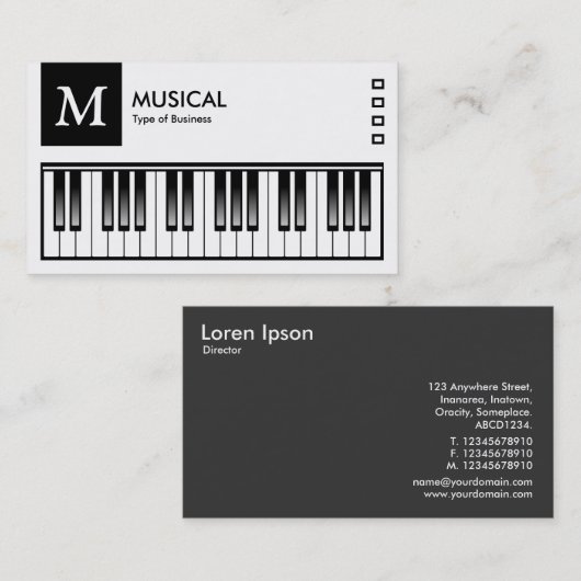 Toetsenbord - Logo en paneel v2 - zwart Visitekaartje (Voorkant / Achterkant)