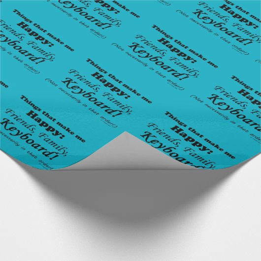 Toetsenbord maakt me gelukkig cadeaupapier (Hoek)