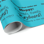 Toetsenbord maakt me gelukkig cadeaupapier (Rol Hoek)