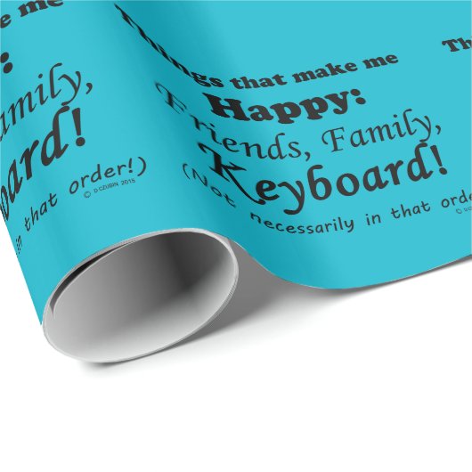 Toetsenbord maakt me gelukkig cadeaupapier (Rol Hoek)