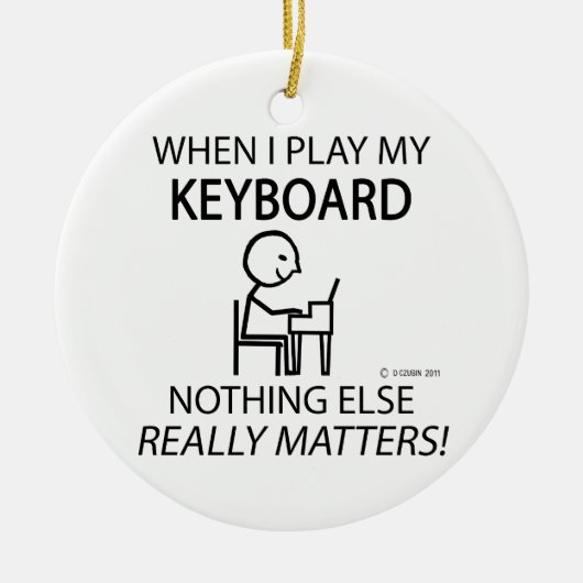 Toetsenbord niets anders keramisch ornament (Voorkant)