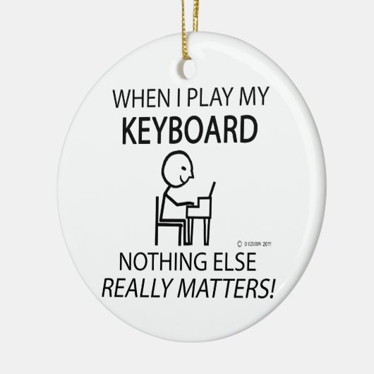 Toetsenbord niets anders keramisch ornament (Links)